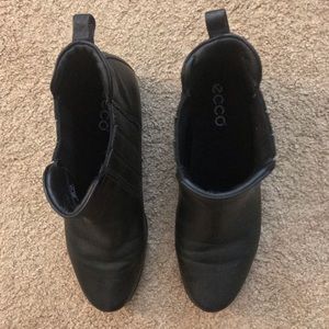 Ecco ankle boots short heel black leather size 39